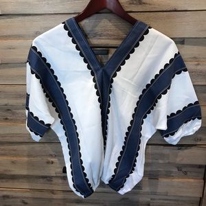 Multi pattern blouse